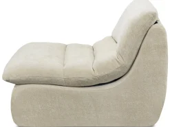 Chauffeuse en tissu texturé "Candela" - 81 x 96 x 75 cm - Beige