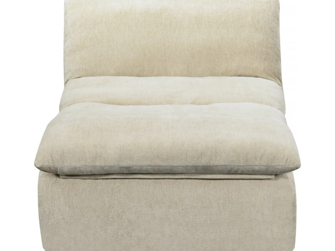 Chauffeuse en tissu texturé "Candela" - 81 x 96 x 75 cm - Beige