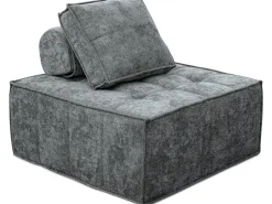 Chauffeuse en tissu texturé "Velluto" - 96 x 100 x 89 cm - Gris