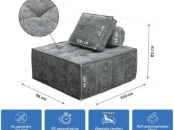 Chauffeuse en tissu texturé