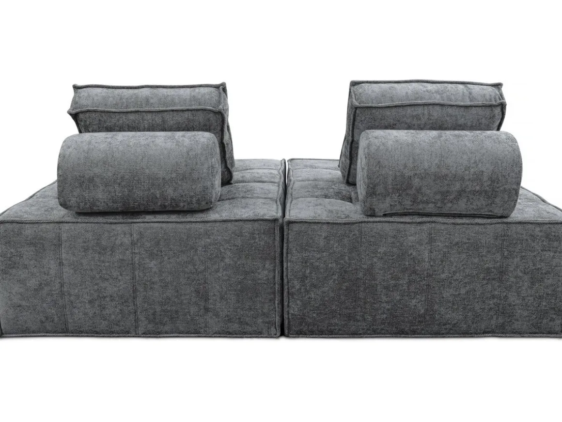 Chauffeuse en tissu texturé "Velluto" - 96 x 100 x 89 cm - Gris