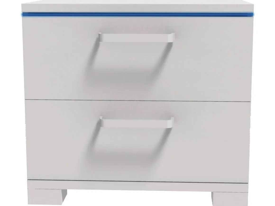 Chevet LED "Karina" - 41 x 38 x 39 cm - Blanc