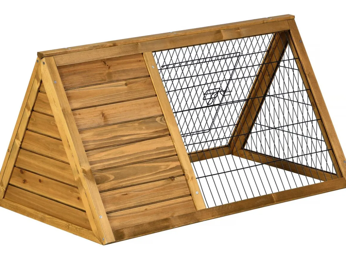 Clapier poulailler "Biscotte" - 100 x 62 x 52 cm - Marron