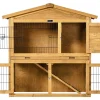 Clapier poulailler en bois "Noisette" - 102 x 55 x 100 cm - Marron