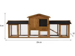 Clapier pour lapin avec 1 étage en bois