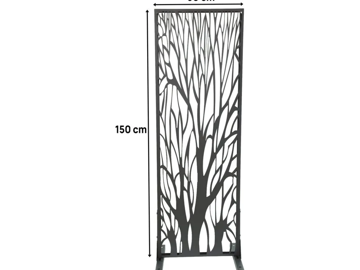 Clôture décorative en métal "Tree" 50 x 150 cm - Anthracite