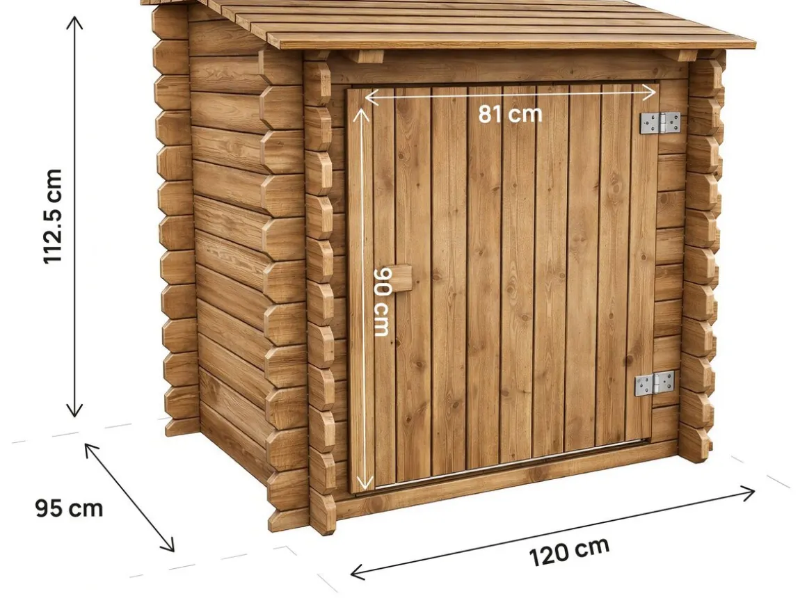 Coffre de filtration en bois traité pour piscine "Keny" - 120 x 95 x 113 cm -