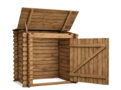 Coffre de filtration en bois traité pour piscine