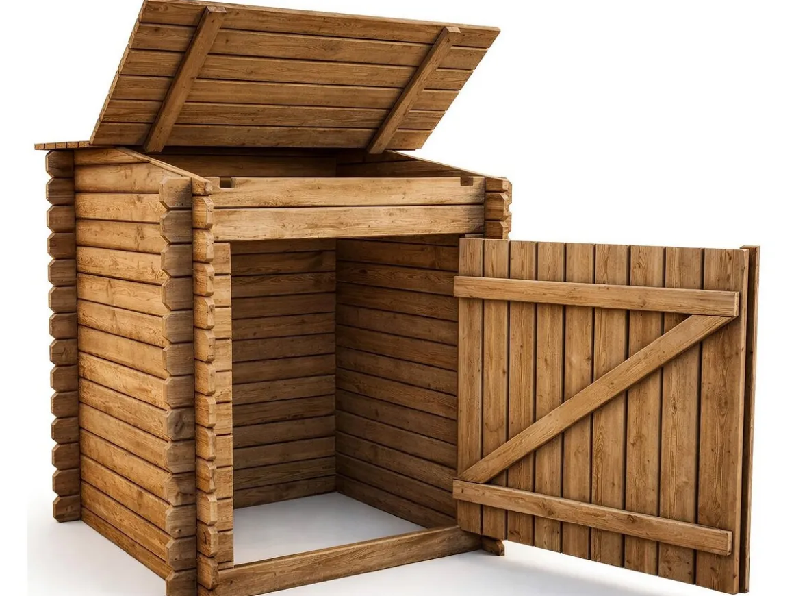 Coffre de filtration en bois traité pour piscine "Keny" - 120 x 95 x 126 cm