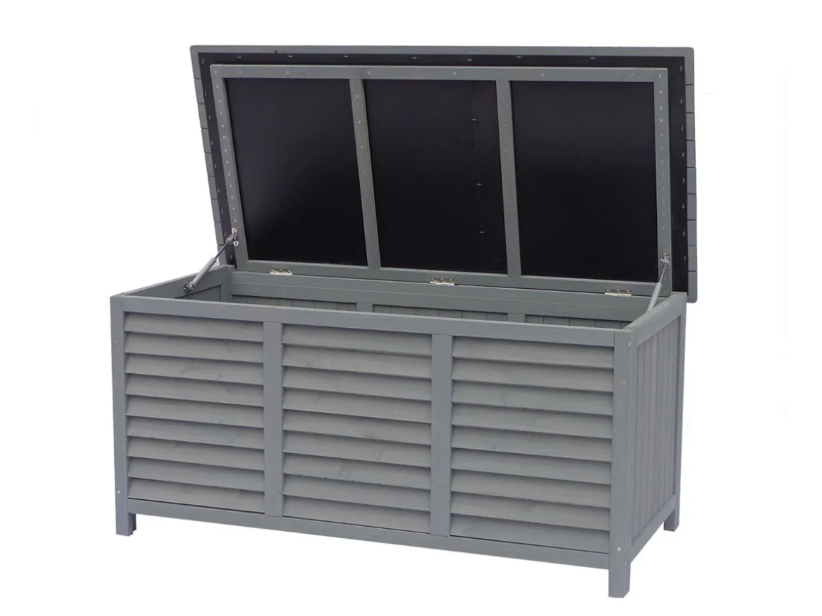 Coffre de jardin en bois "Macao" - 130 x 64 x 60 cm - Anthracite