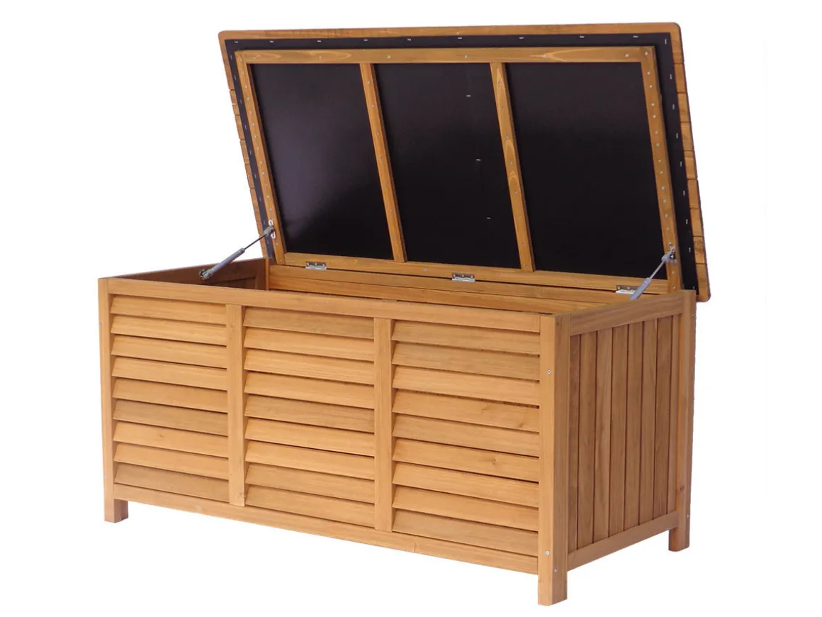 Coffre de jardin en bois "Macao" - 130 x 64 x 60 cm - Marron