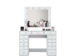 Coiffeuse avec miroir en bois