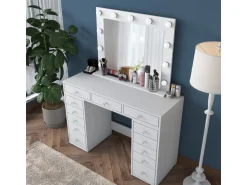 Coiffeuse avec miroir en bois