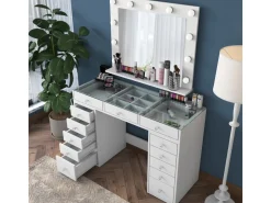 Coiffeuse avec miroir en bois 