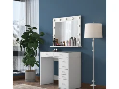 Coiffeuse avec miroir en bois 
