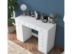 Coiffeuse avec tiroirs intégrés en bois
