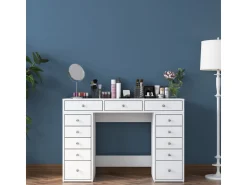 Coiffeuse avec tiroirs intégrés en bois