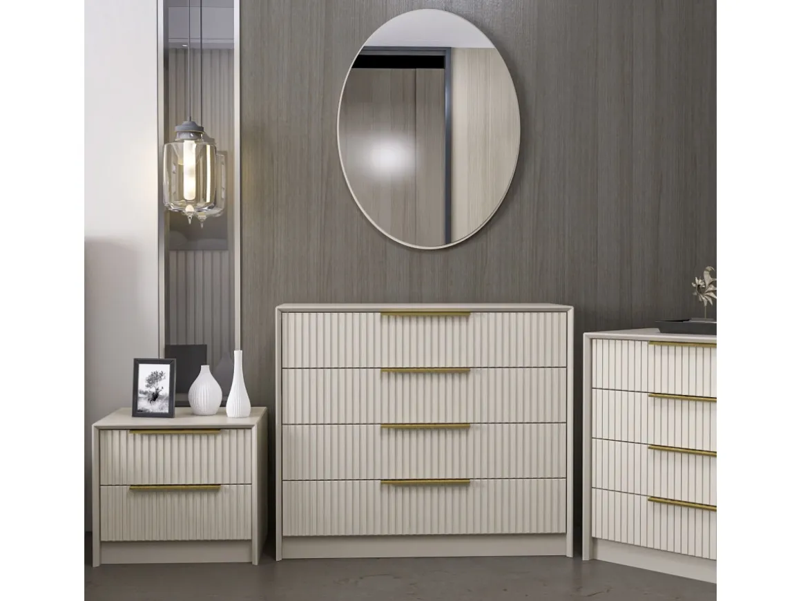 Commode en bois "Kale" - 100 x 45 x 85 cm - Beige