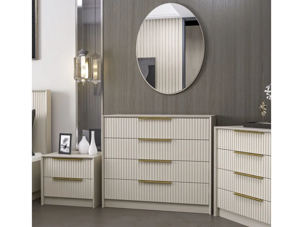 Commode en bois "Kale" - 100 x 45 x 85 cm - Beige