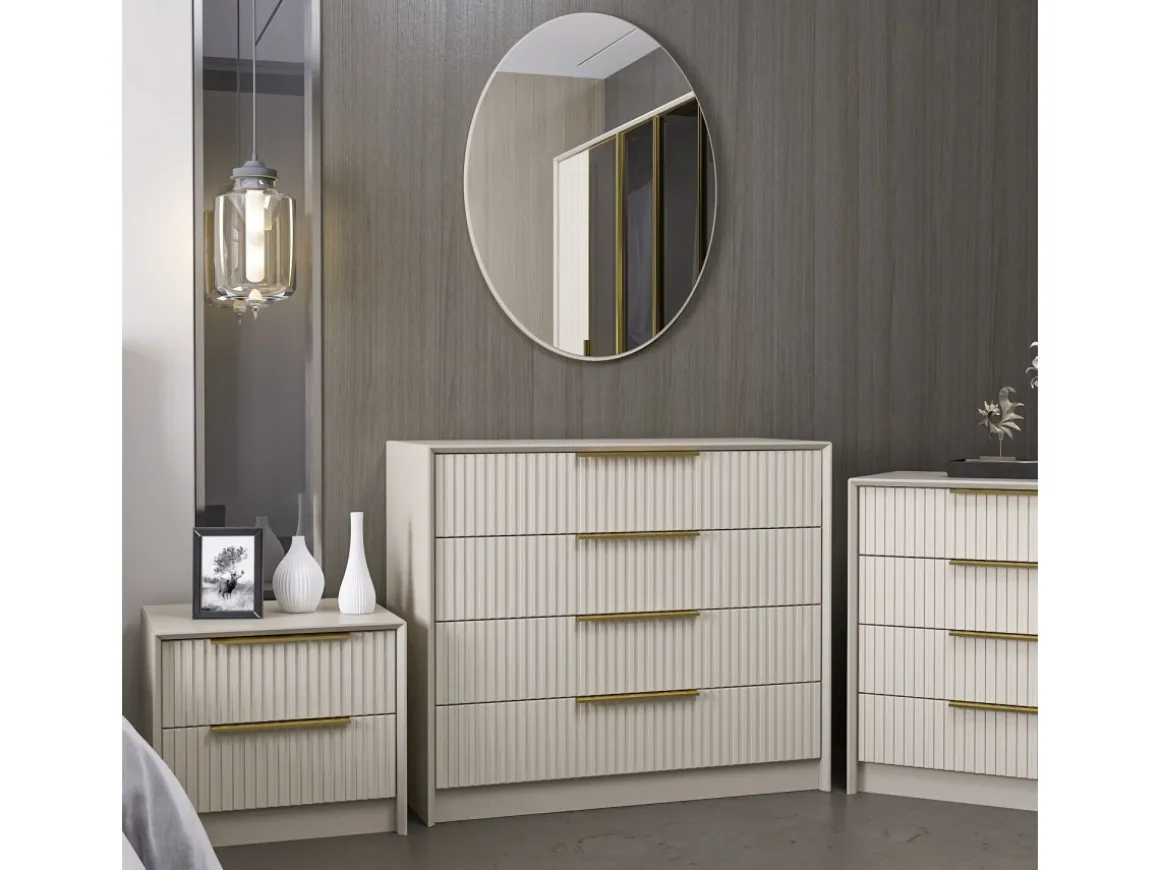 Commode en bois "Kale" - 100 x 45 x 85 cm - Beige