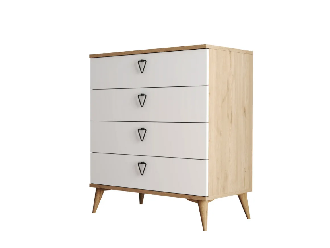Commode en bois "Versa-Ce" - 80 x 45 x 90 cm - Blanc