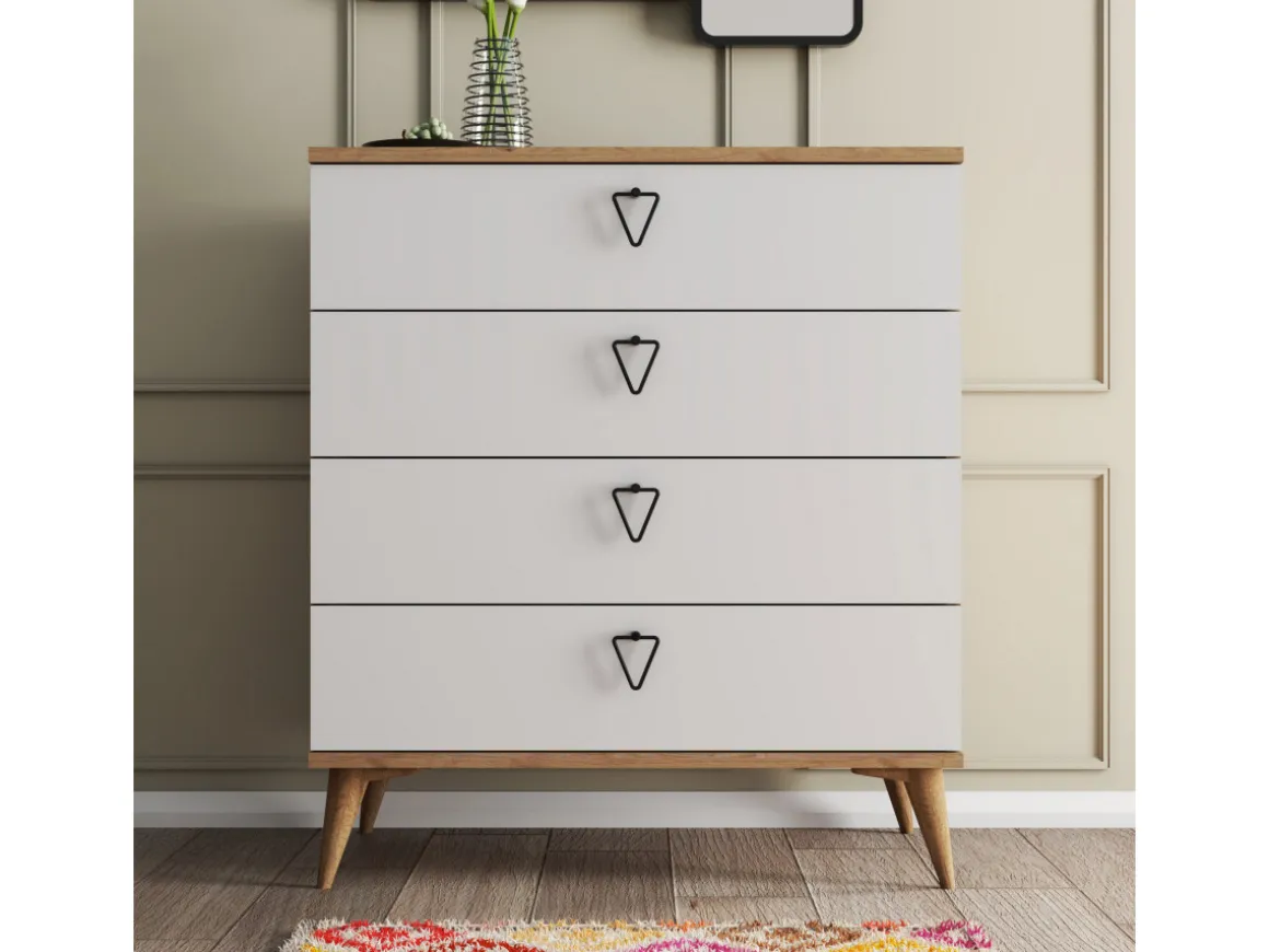 Commode en bois "Versa-Ce" - 80 x 45 x 90 cm - Blanc