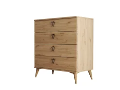 Commode en bois "Versa-Ce" - 80 x 45 x 90 cm - Marron
