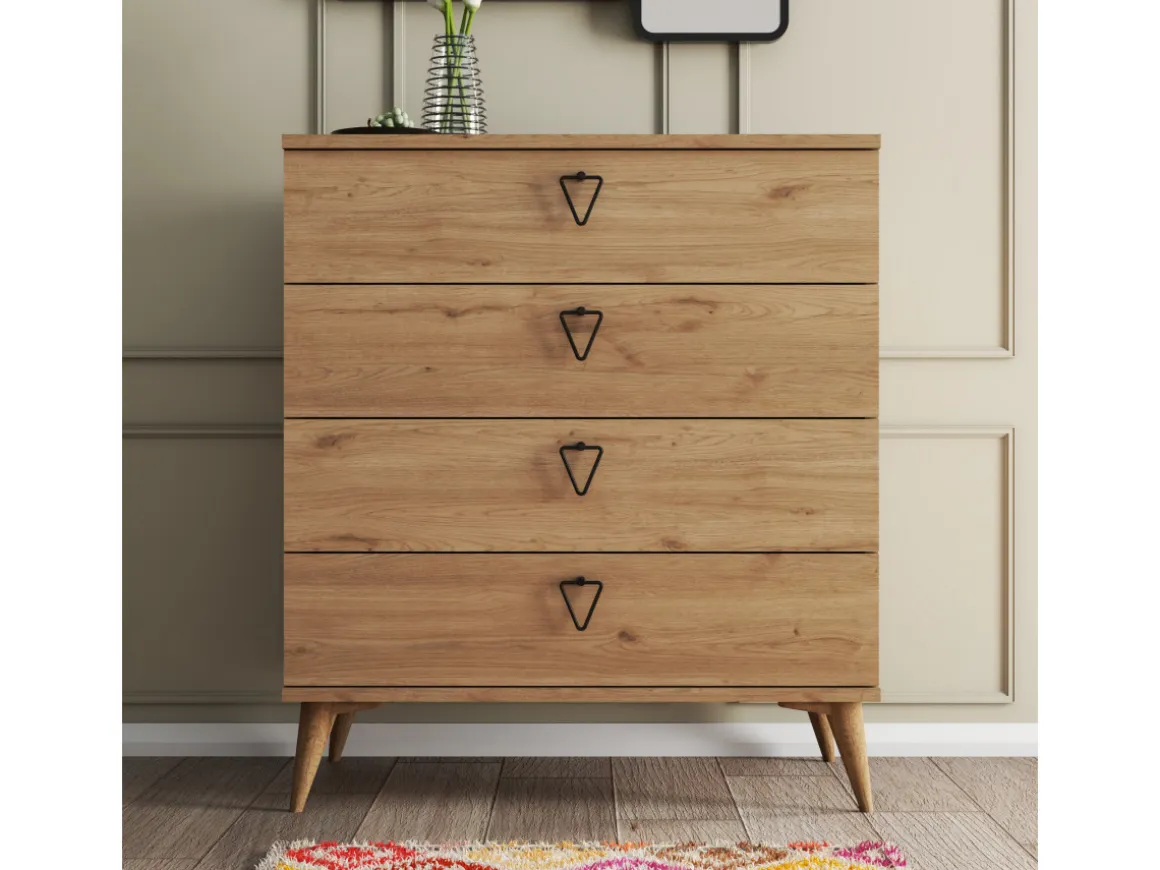 Commode en bois "Versa-Ce" - 80 x 45 x 90 cm - Marron