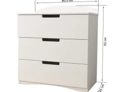 Commode pour enfants "Classic" - 80,5 x 80 x 41 cm - Blanc