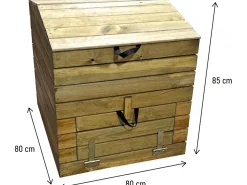 Composteur en bois 500L "Douglas" 80 x 80 x 85 cm