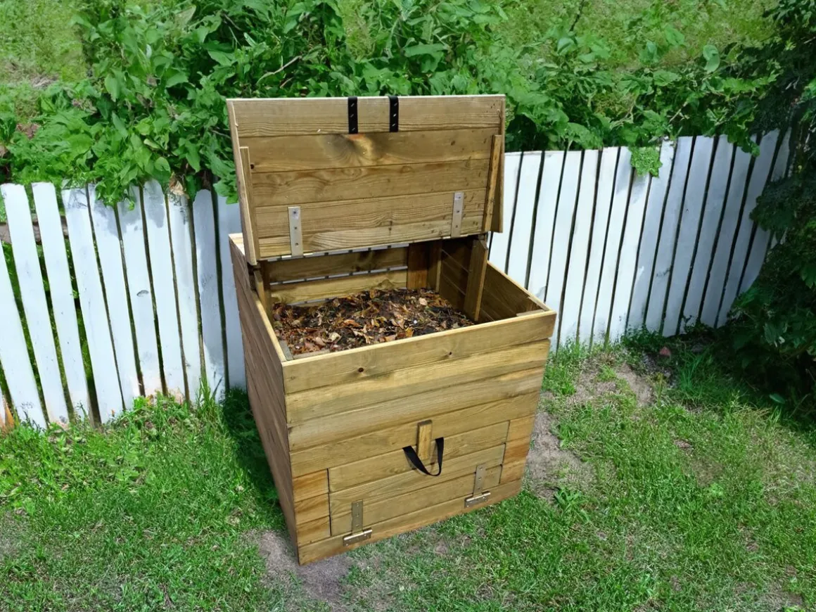 Composteur en bois 500L "Douglas" 80 x 80 x 85 cm