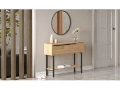 Console avec miroir en bois