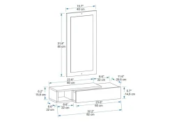 Console avec miroir en bois