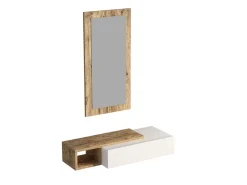 Console avec miroir en bois