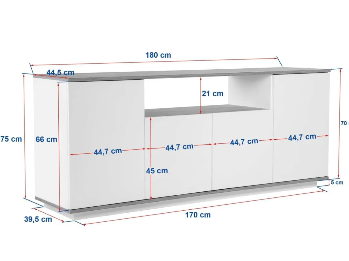 Console en bois "Arista" 180 x 44,5 x 75 cm - Vison