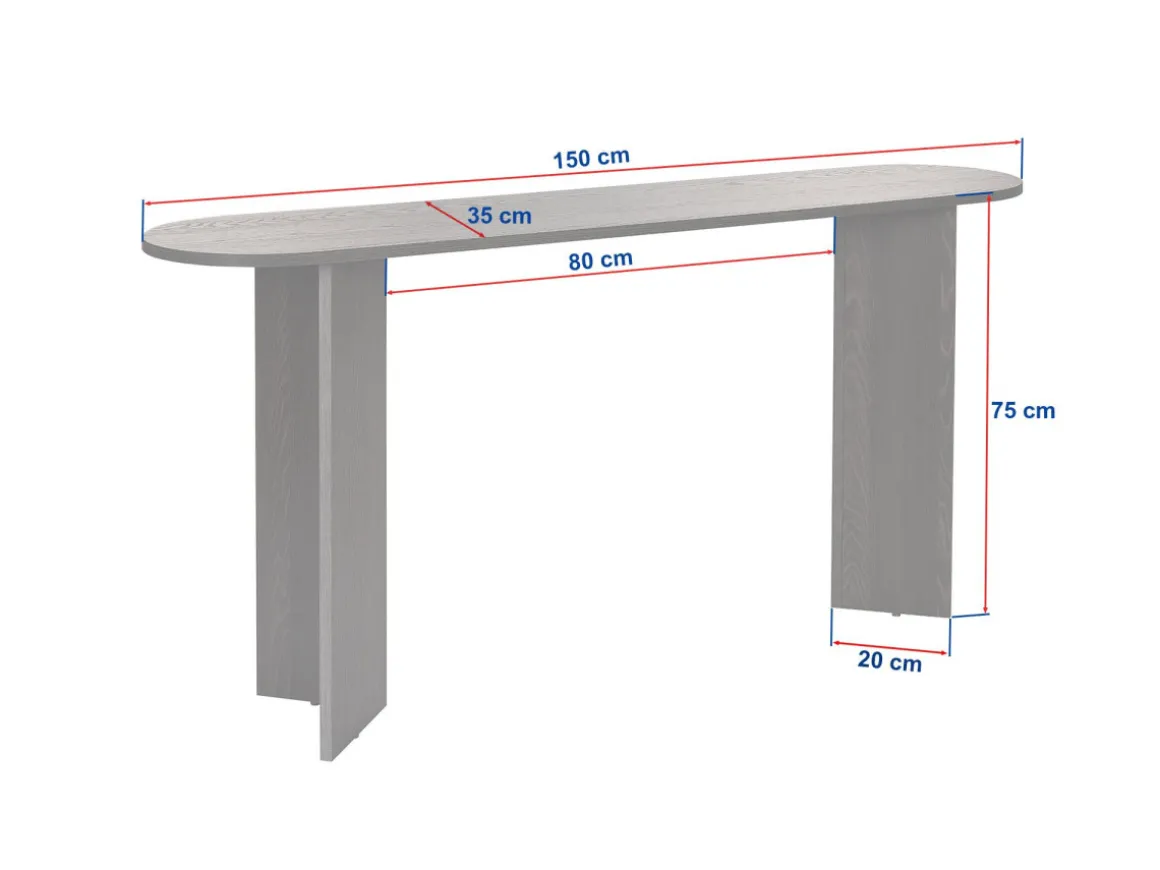 Console en bois "Sira" - 150 x 35 x 75 cm - Chêne