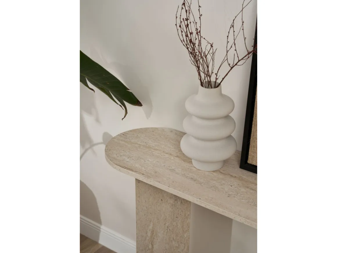 Console en bois "Sira" - 150 x 35 x 75 cm - Travertin