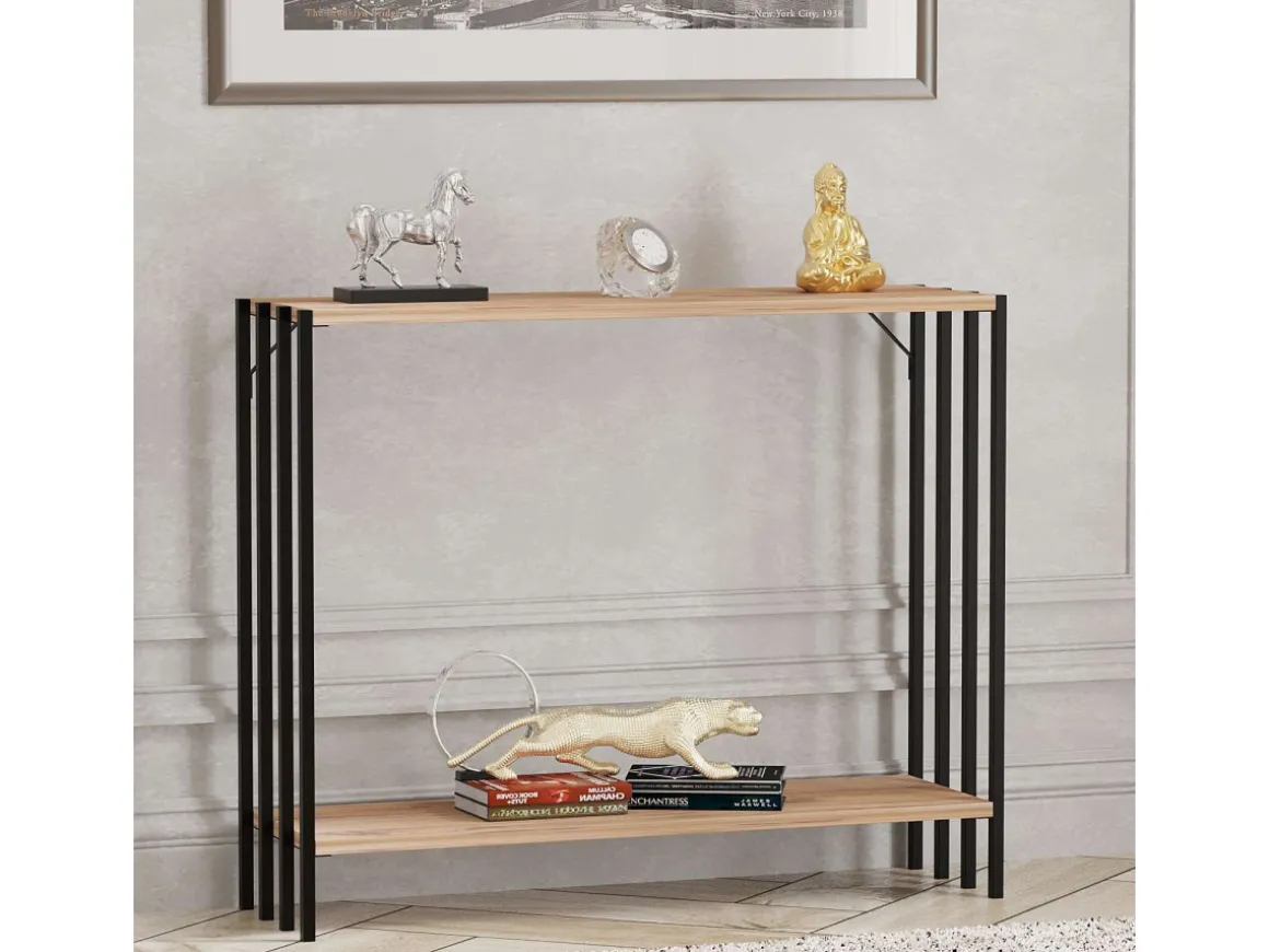 Console en bois "Verona" - 90 x 26 x 74 cm - Pin noir de l'Atlantique