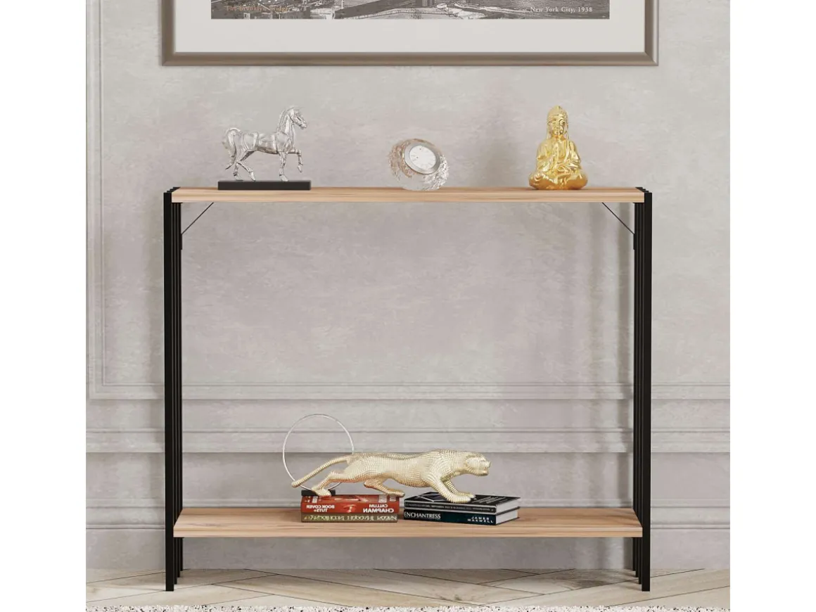 Console en bois "Verona" - 90 x 26 x 74 cm - Pin noir de l'Atlantique