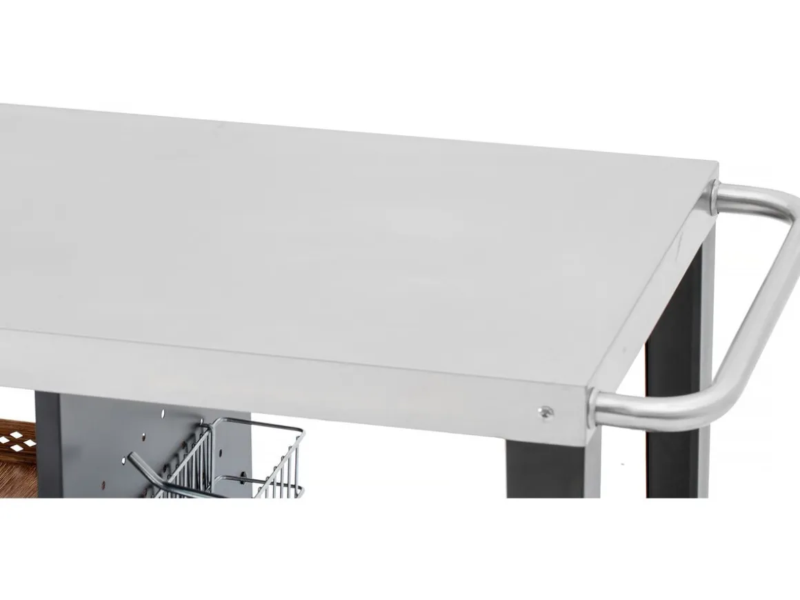 Desserte de barbecue en métal "Gelia" - 117 x 59 x 80 cm - Noir