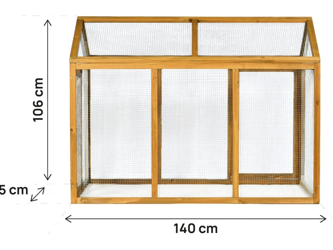 Enclos extension en bois pour poulailler "Coco" - 6 poules - Marron