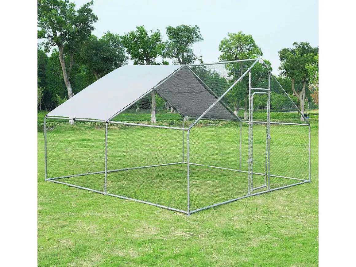 Enclos à poules 12 m² parc grillagé 4 x 3 x 2 M acier galvanisé