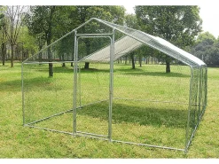 Enclos à poules 12 m² parc grillagé 4 x 3 x 2 M acier galvanisé