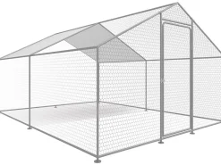 Enclos à poules 12 m² parc grillagé 4 x 3 x 2 M acier galvanisé
