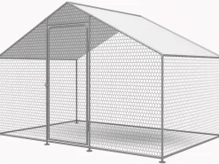 Enclos à poules 6 m² parc grillagé 2 x 3 x 2 M acier galvanisé