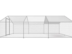 Enclos à poules 18 m² parc grillagé 6 x 3 x 2 M acier galvanisé