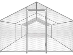 Enclos à poules 24 m² parc grillagé 8 x 3 x 2 M acier galvanisé