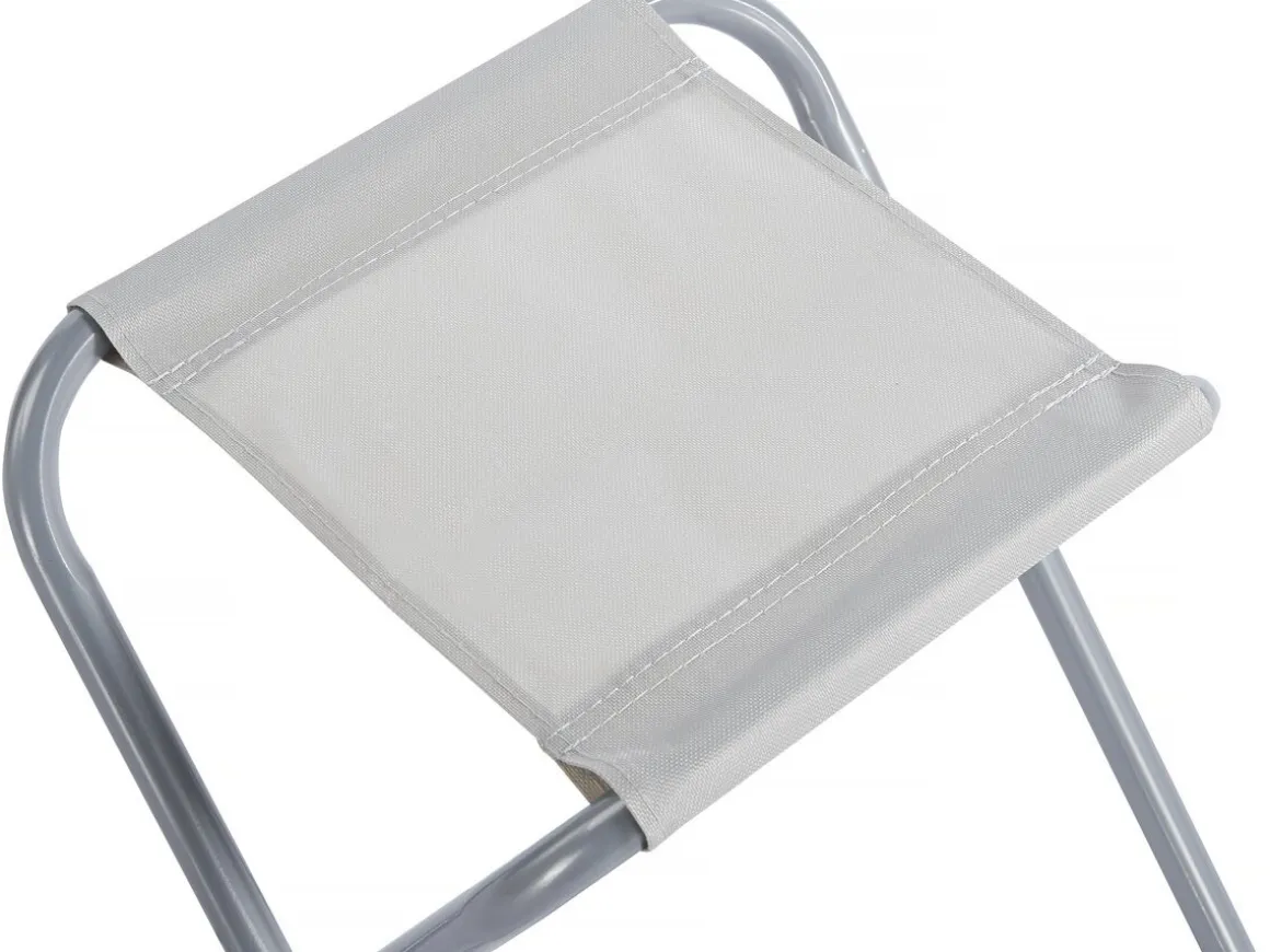 Ensembe table de camping et 4 tabourets pliants - 125 x 60 cm - Blanc