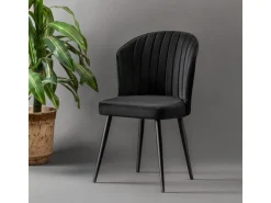 Ensemble de chaises (4 pièces) en bois "Rubi" - 52 x 42 x 85 cm - Noir