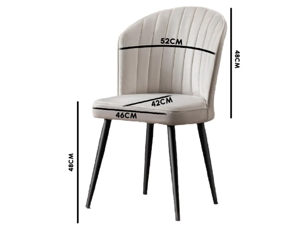 Ensemble de chaises (4 pièces) en bois "Rubi" - 52 x 42 x 85 cm - Noir